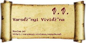 Varsányi Viviána névjegykártya